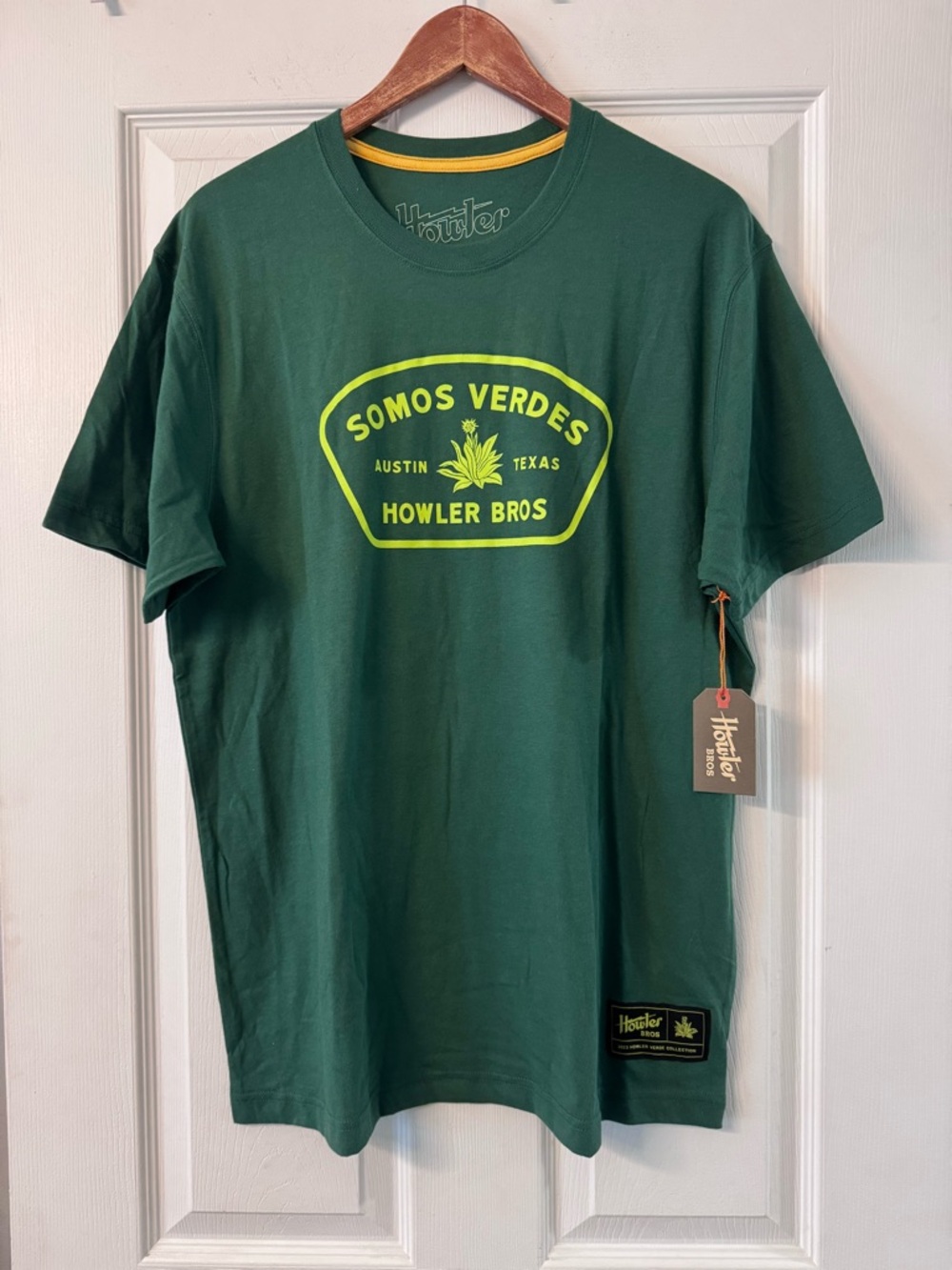 Howler Brothers Green T-Shirt with Yellow Graphic - Somos Verdes